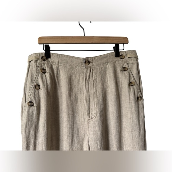 Sundance Oaklee Easy High Waist Linen Pants in Flax - Picture 10 of 15